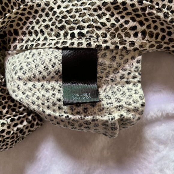 Avenue Womens Snakeskin Bermuda Shorts Size 32 Brown Linen Blend Embroidered Hem - Picture 11 of 13